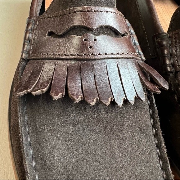 Ted Baker London Brown Suede Loafer Shoes Leather Fringe Men’s Size EU 42 US 9 - Picture 4 of 15
